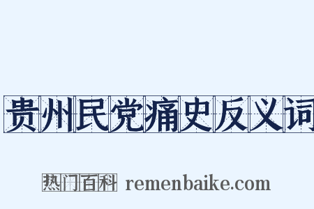 贵州民党痛史反义词是什么意思的图片